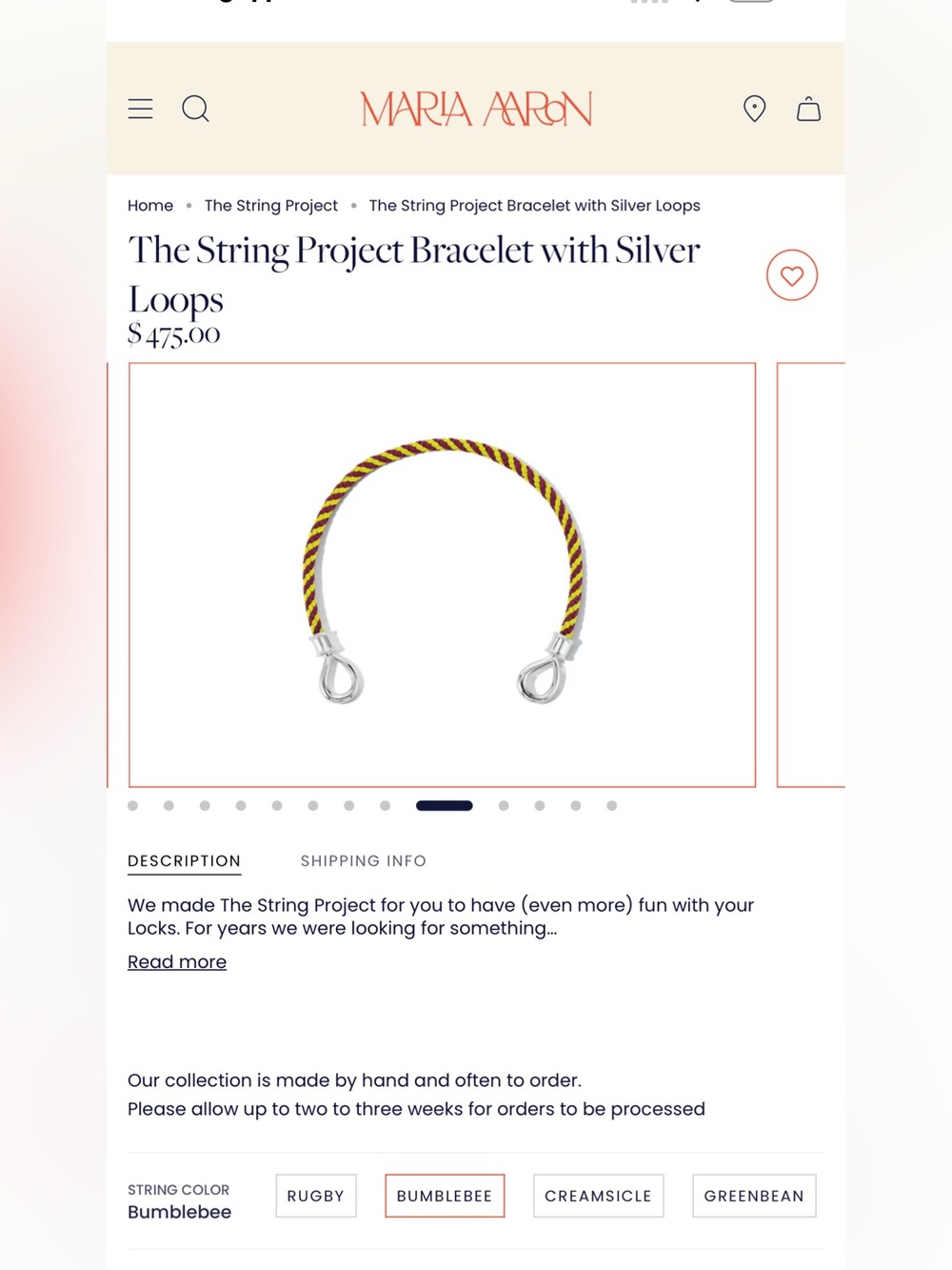 Marla Aaron The String Project Bumblebee Bracelet with Silver Loops